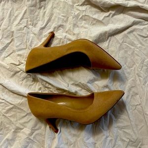 Tan Faux Suede Pumps